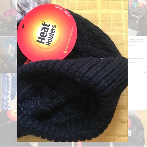 Women's🧣🧤Heat Holders Cable Knit  Pom Pom Beanie - Picture 2 of 6